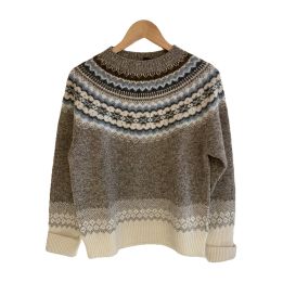 Fair Isle wool jumper - BROWN AND ECRU