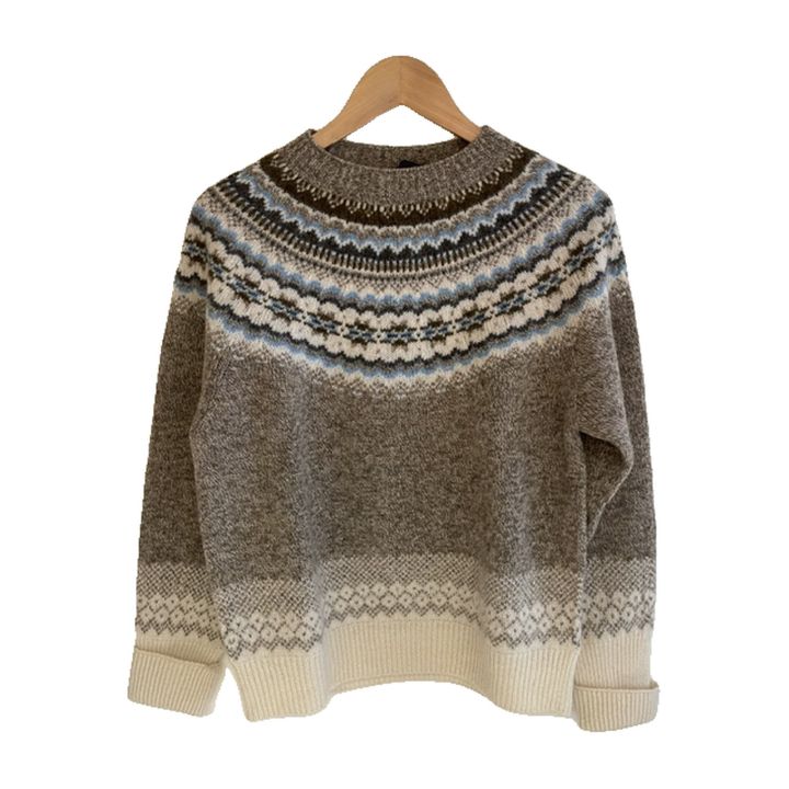 Pull Fair Isle en laine - BRUN ET ÉCRU