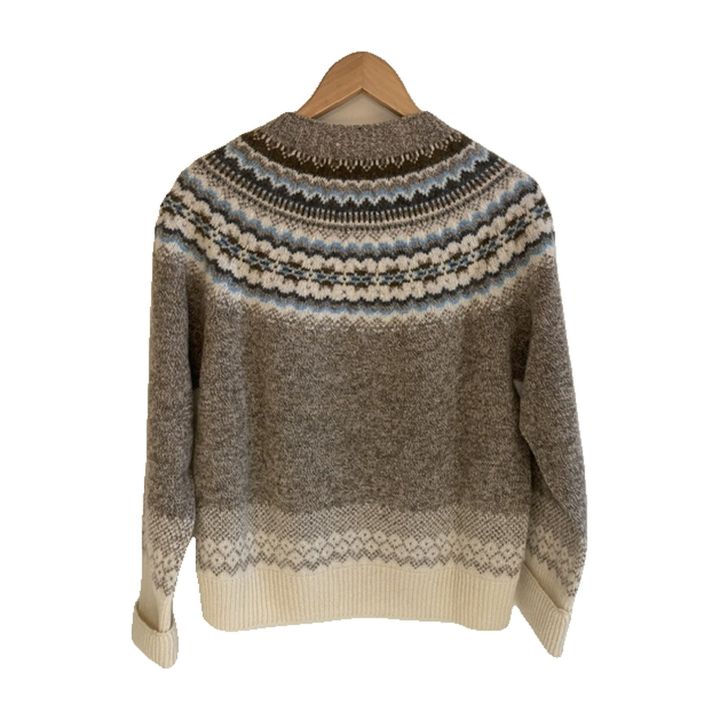 Fair Isle wool jumper - BROWN AND ECRU