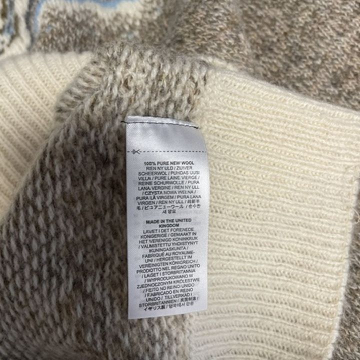 Pull Fair Isle en laine - BRUN ET ÉCRU