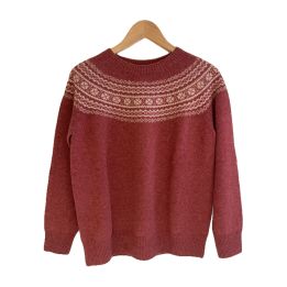 Fair Isle lambswool jumper - RASPBERRY