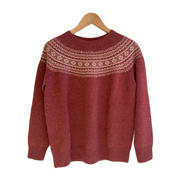 Fair Isle lambswool jumper - RASPBERRY