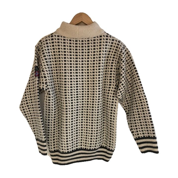 Half-zip jacquard jumper - WHITE