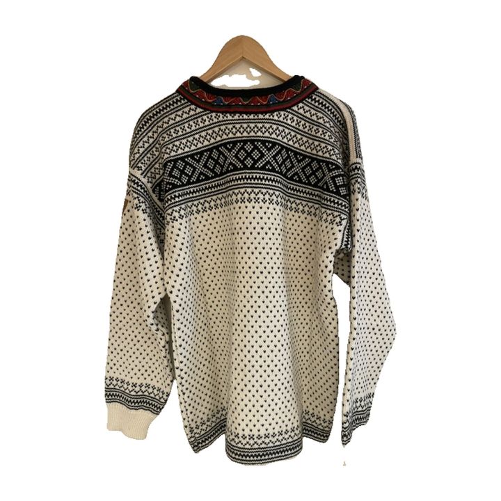 Norwegian jumper with trims - WHITE