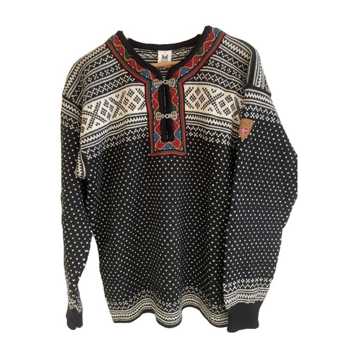 Pull norvégien à galons - NOIR