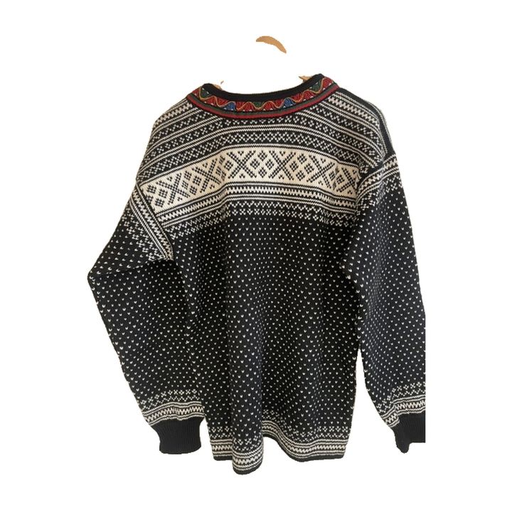 Norwegian jumper with trims - BLACK