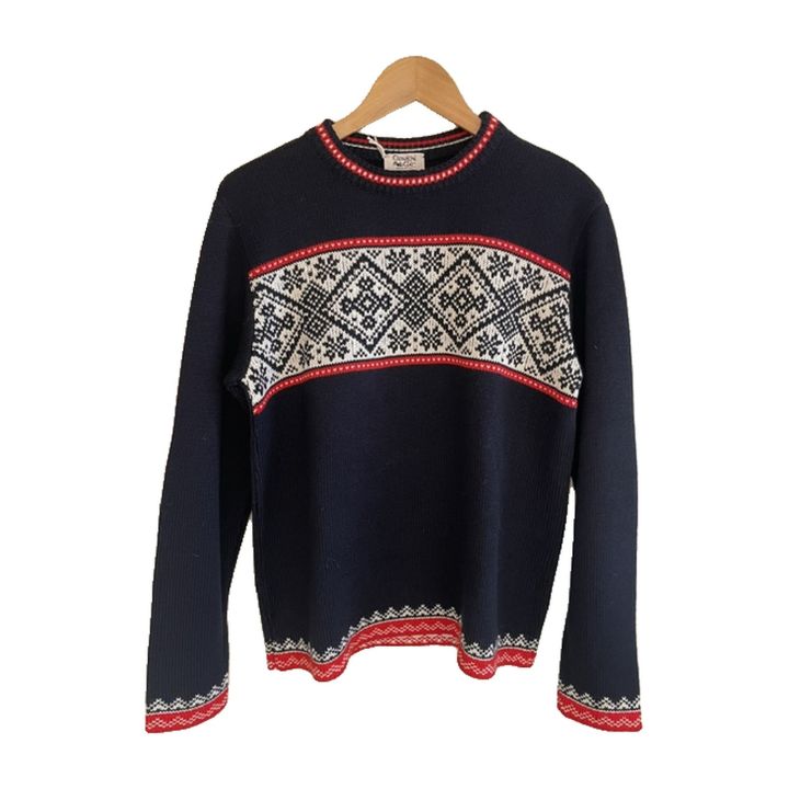 Pull à bande jacquard - BLEU MARINE