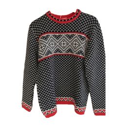 Speckled jacquard-band jumper - BLACK