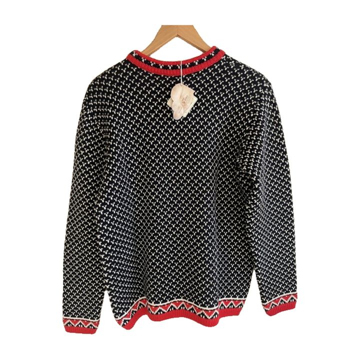 Speckled jacquard-band jumper - BLACK