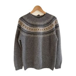 Fair Isle ulltröja - GRÅ