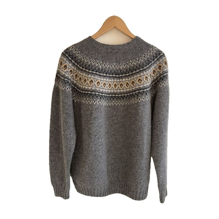 Fair Isle wool jumper - GREY