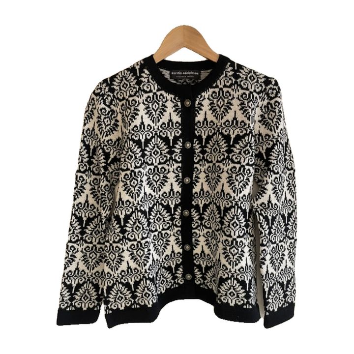 Jacquard cardigan - WHITE AND BLACK