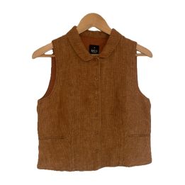 Sleeveless linen waistcoat - BROWN