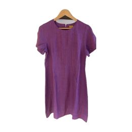 Robe en lin à plis - VIOLET