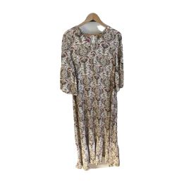 Lång paisleymönstrad linneklänning - NATURVIT