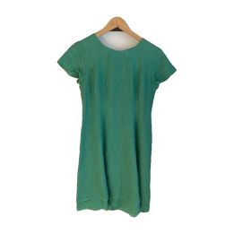 Robe en lin manches courtes - VERT