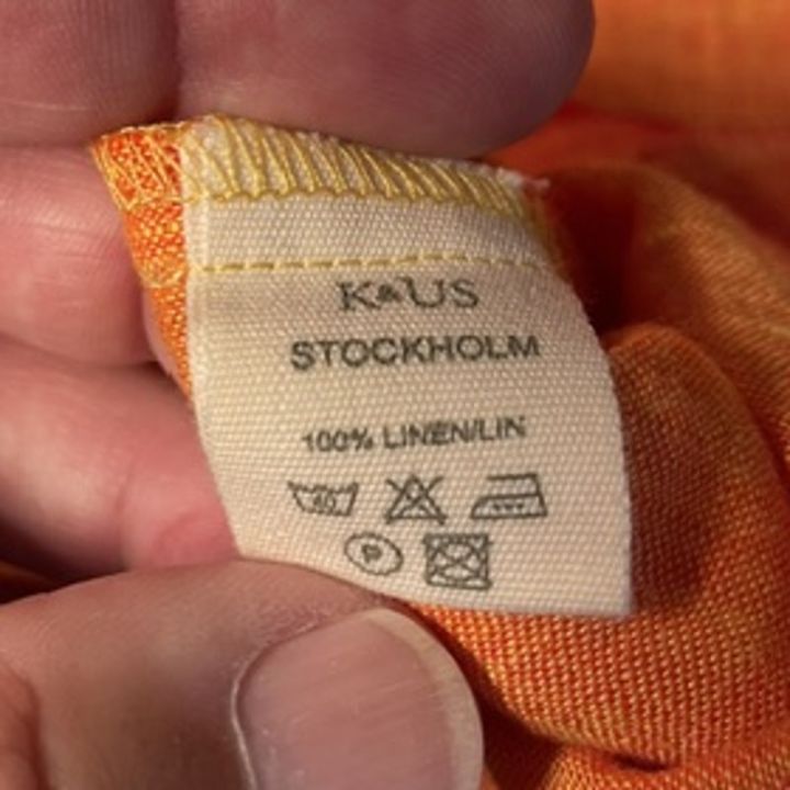 Kortärmad linneklänning - GRÖN