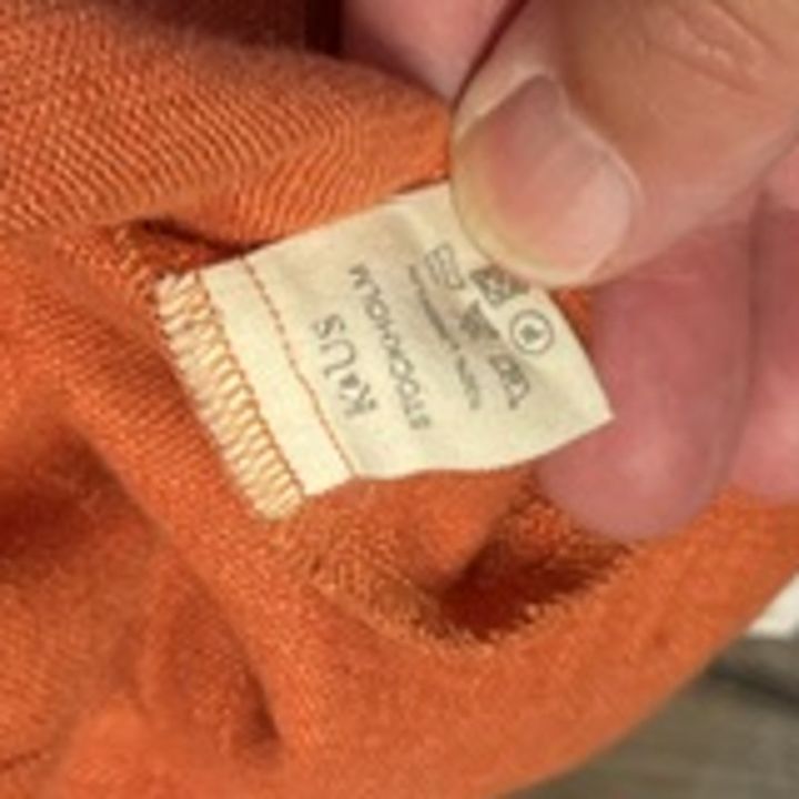 Short-sleeved zip-front linen dress - ORANGE