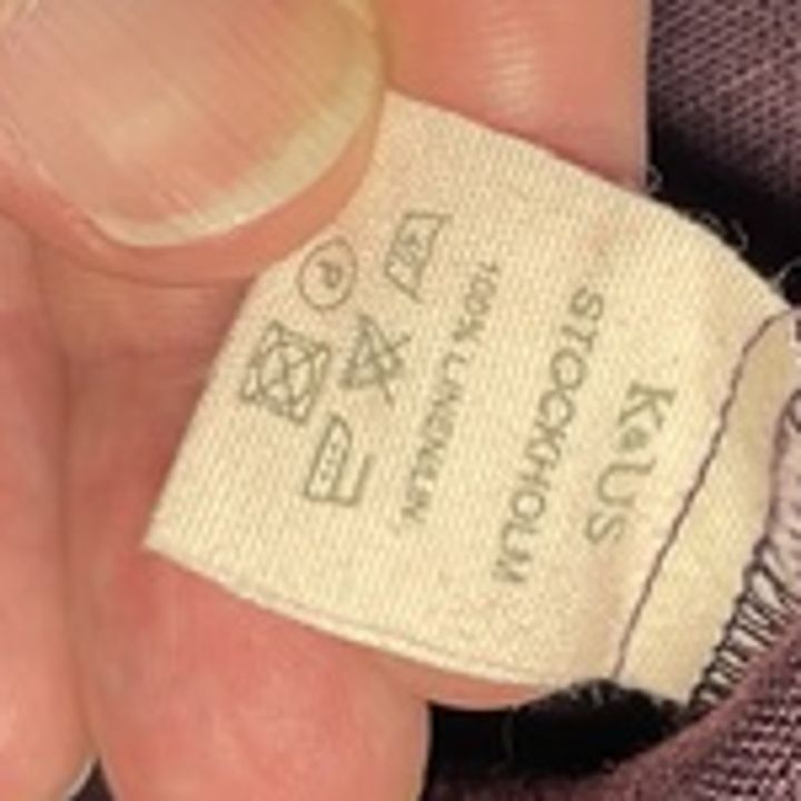 Robe en lin à poches, manches trois-quarts - PRUNE
