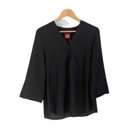 Linen tunic blouse - BLACK