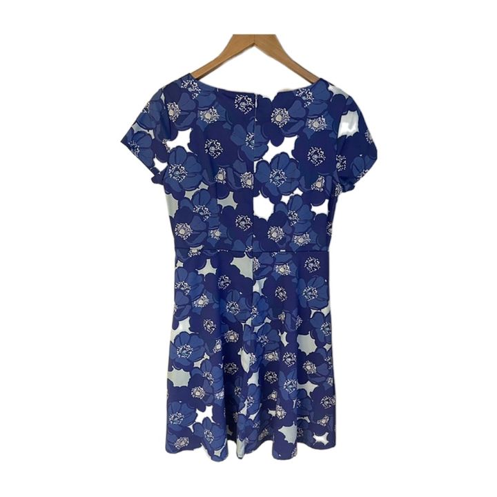 Robe fleurie manches courtes - BLEU