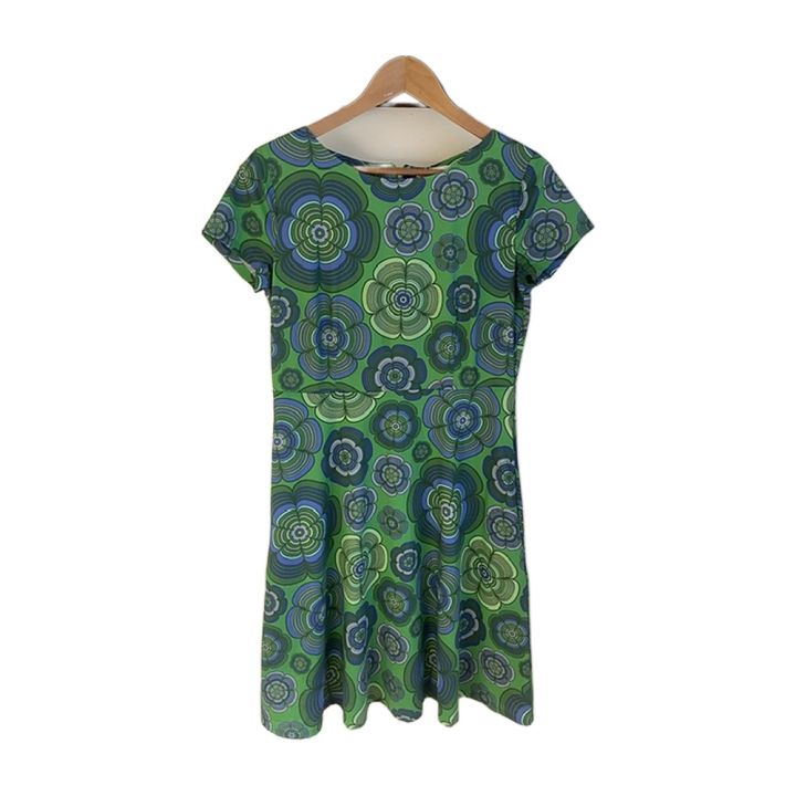 Robe à motifs ronds - VERT ET BLEU