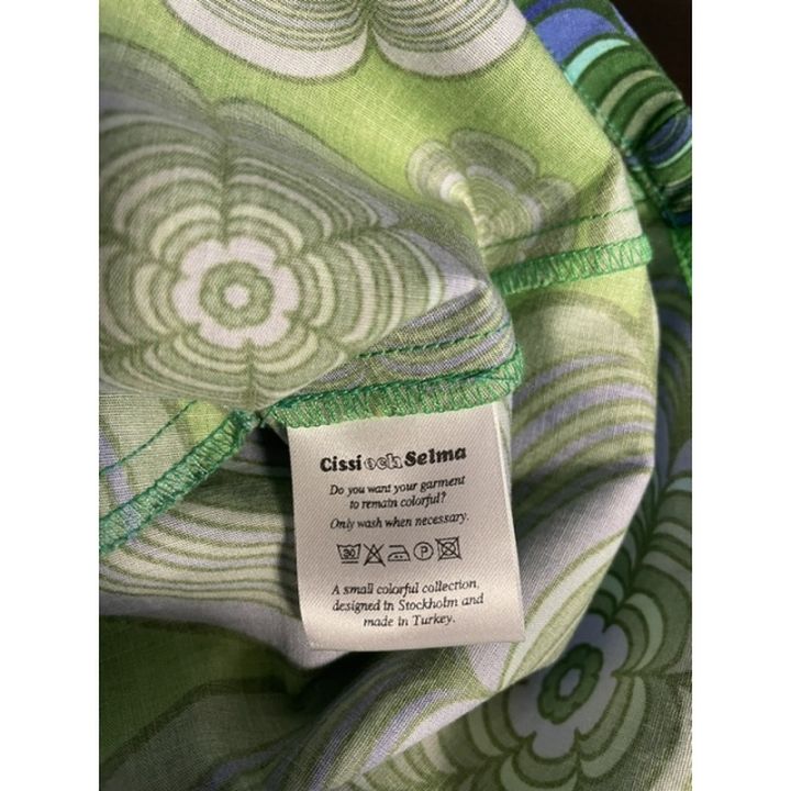 Round motif dress - GREEN AND BLUE