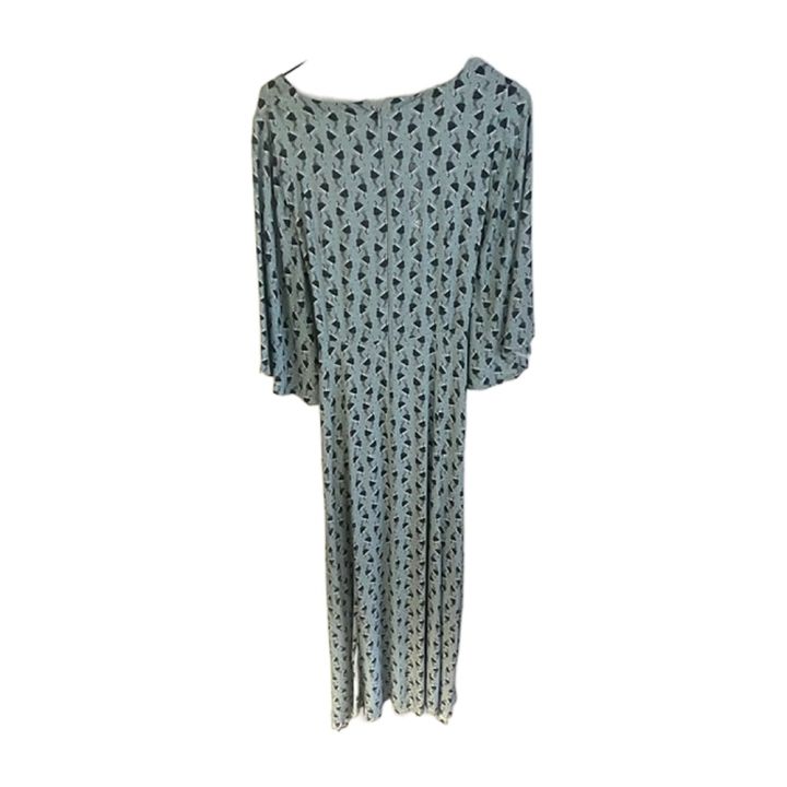 Long patterned dress - GREY-GREEN