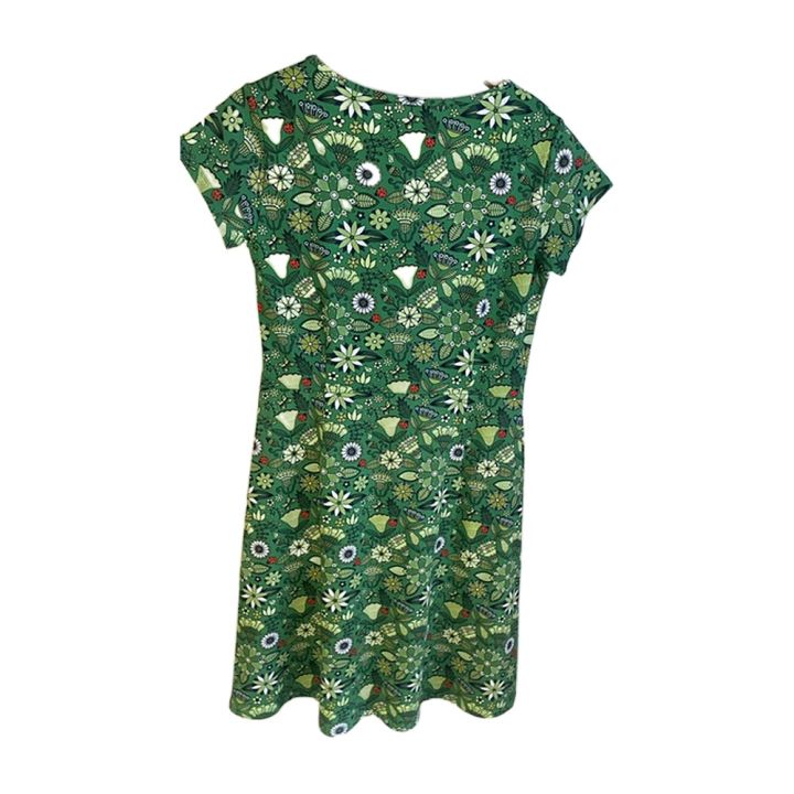 Robe fleurie manches courtes - VERT
