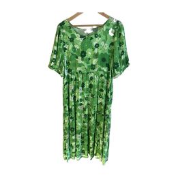 Retro print dress - LIGHT GREEN