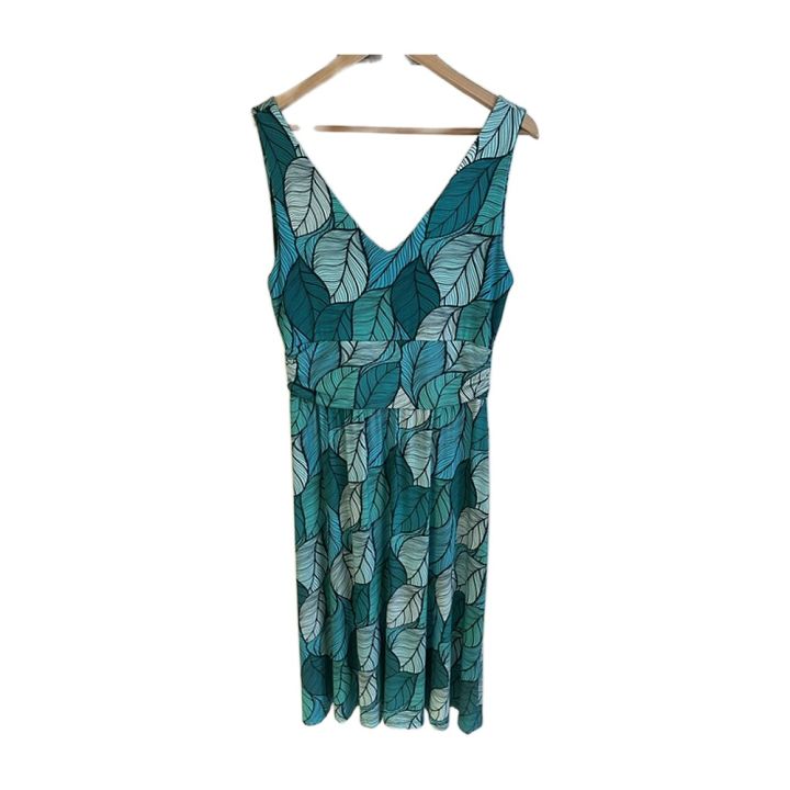 Sleeveless V-neck dress - TURQUOISE
