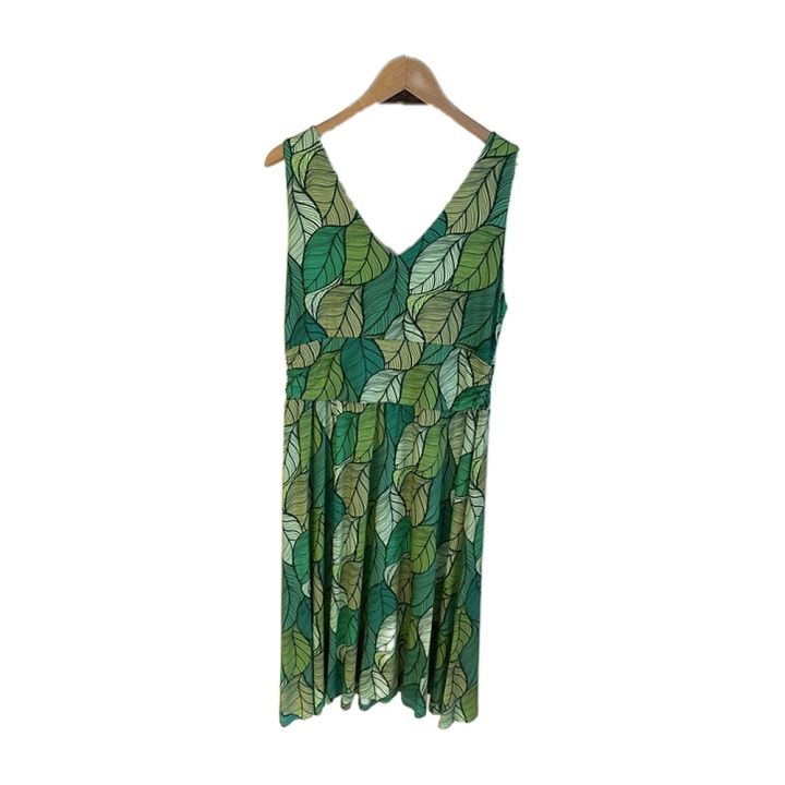 Robe sans manches à feuilles - VERT