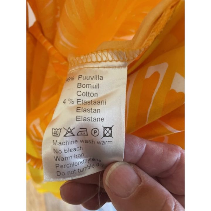 Ärmlös klänning med citronmönster - ORANGE OCH GUL