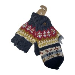 Ullvantar med lock - MARINBLÅ OCH RÖD