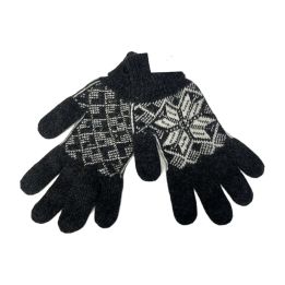 Varma stickade handskar - ANTRACIT