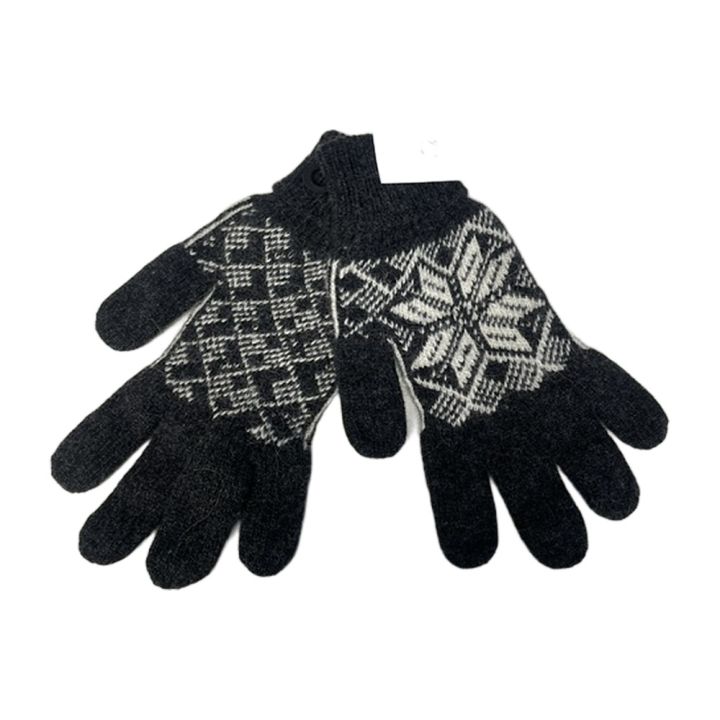 Varma stickade handskar - ANTRACIT