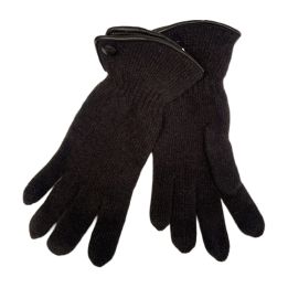 Handskar med knapp - BRUN