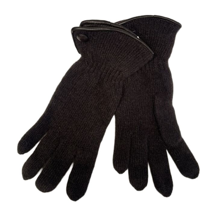 Handskar med knapp - BRUN