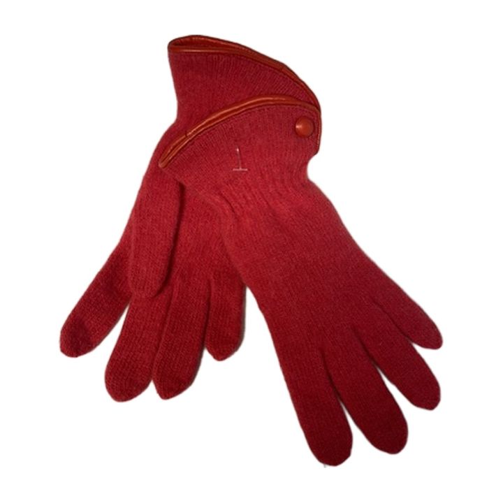 Gants à bouton - ROUGE