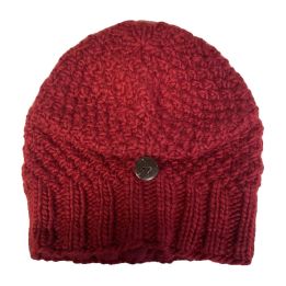 Bonnet ample, bouton décoratif - ROUGE