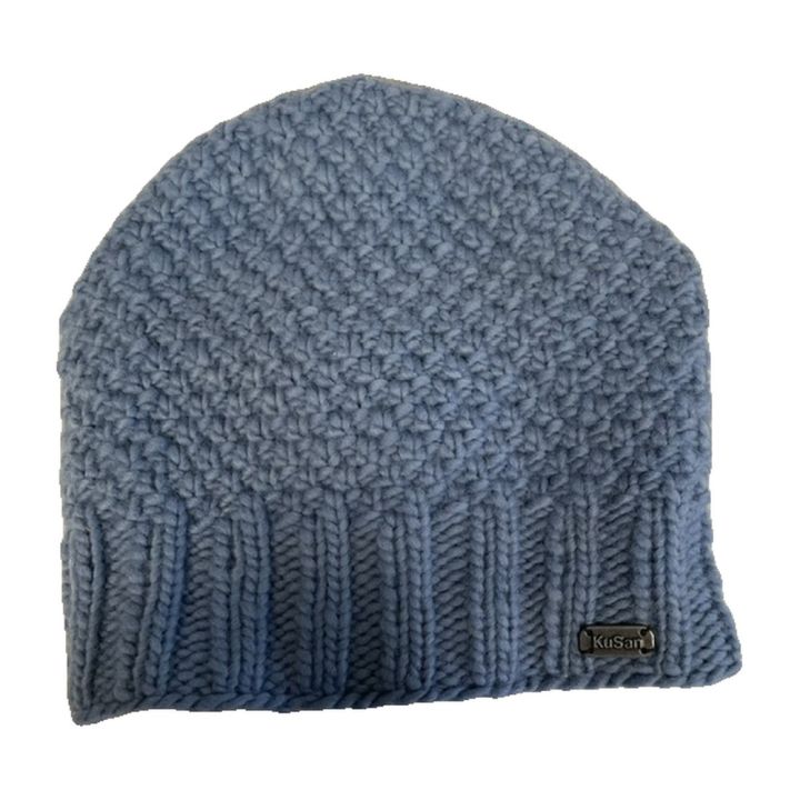 Bonnet ample, bouton décoratif - BLEU CIEL