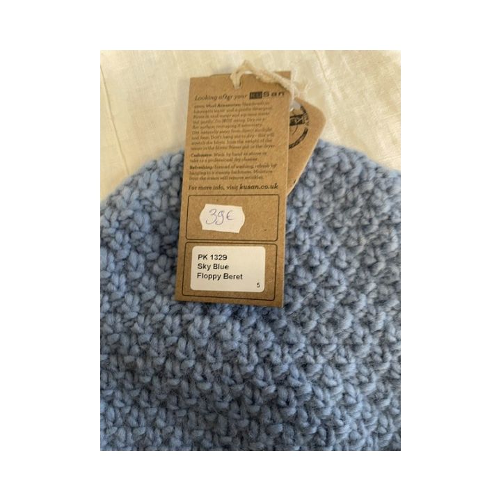 Bonnet ample, bouton décoratif - BLEU CIEL