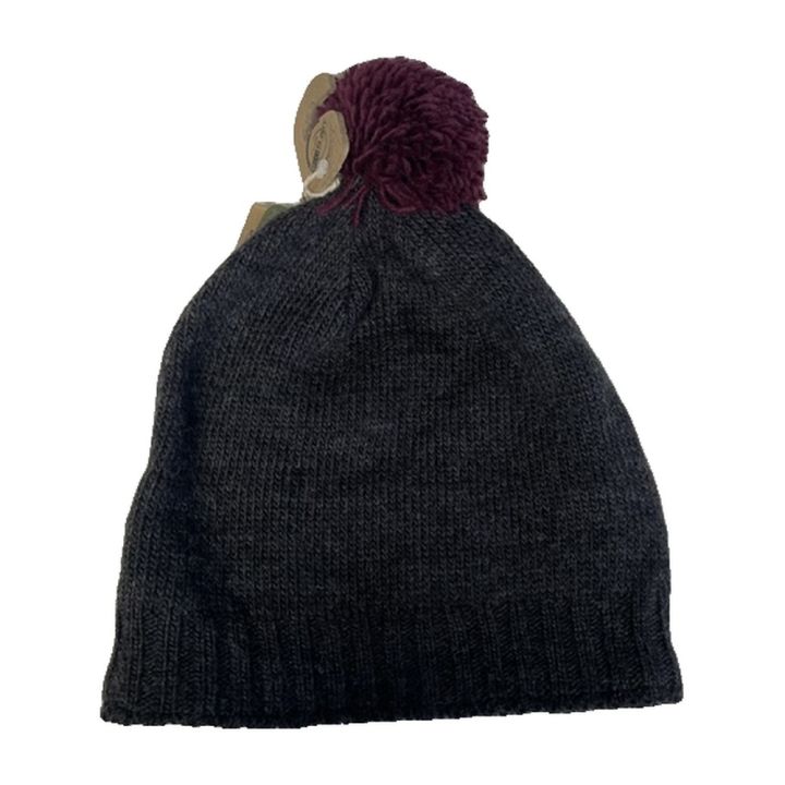 Bonnet à pompon prune - ANTHRACITE