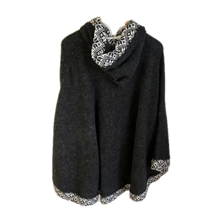 Hooded cape - CHARCOAL