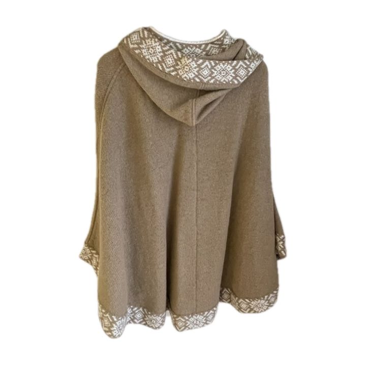 Hooded cape - BEIGE