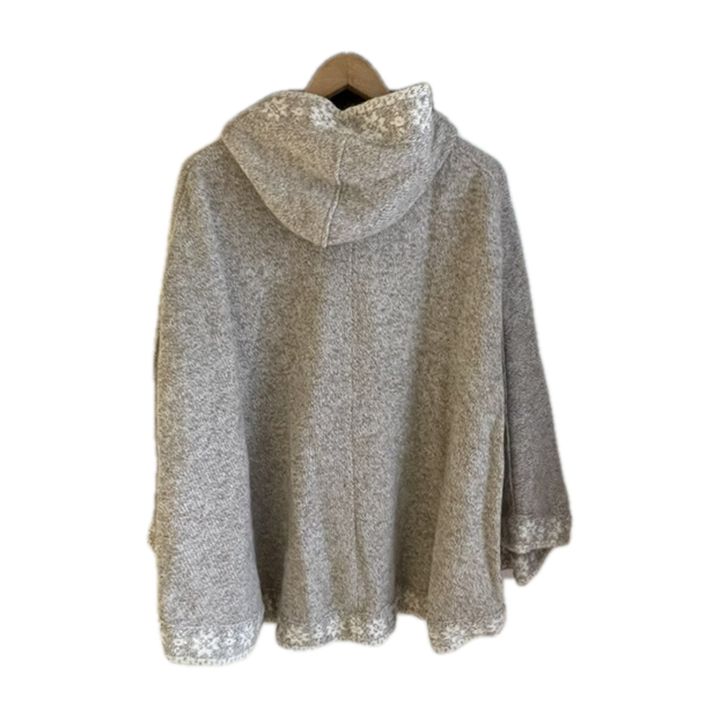Hooded cape - GREY MARL