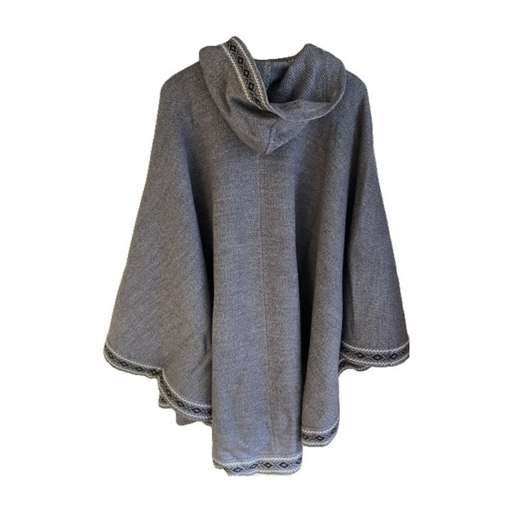 Long hooded cape - GREY