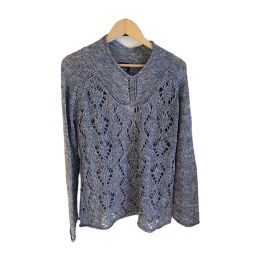 Pull en maille ajourée - BLEU