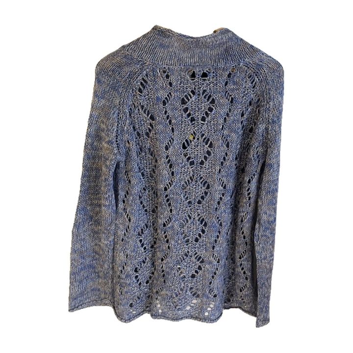 Openwork knit sweater - BLUE