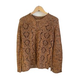 Pull en maille ajourée - MARRON MULTICOLORE
